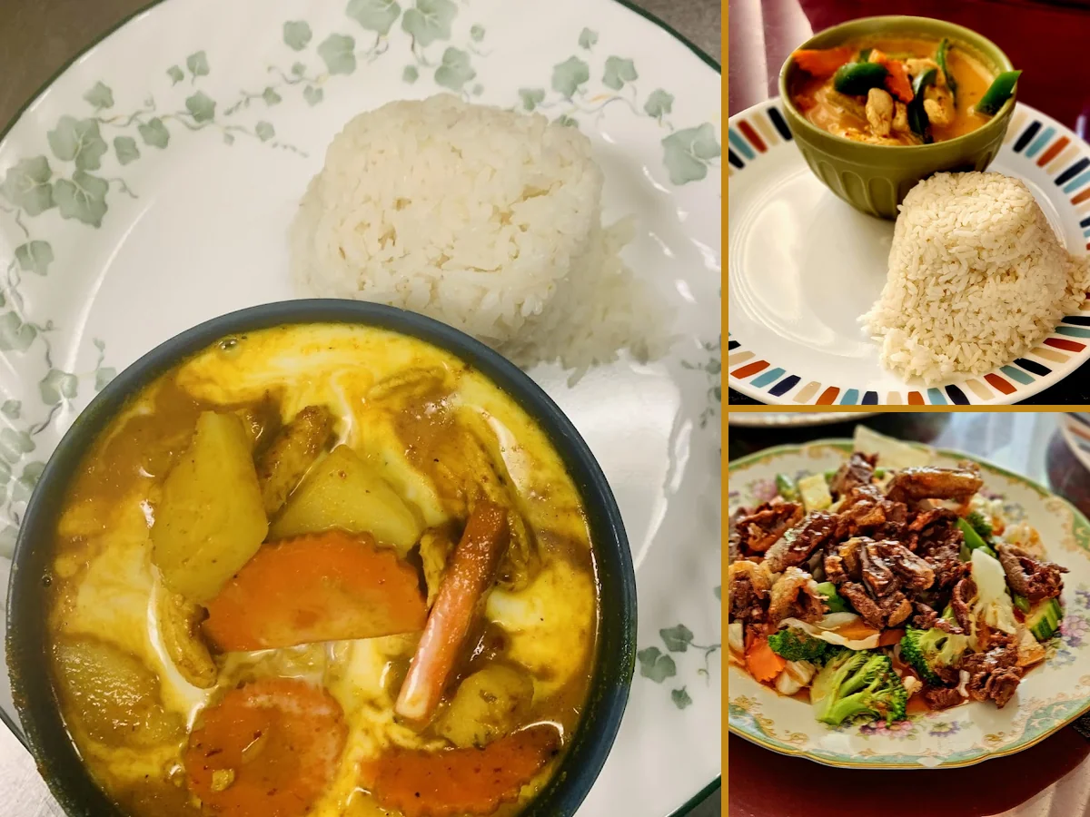 Traditional Thai dining room with simple decor.